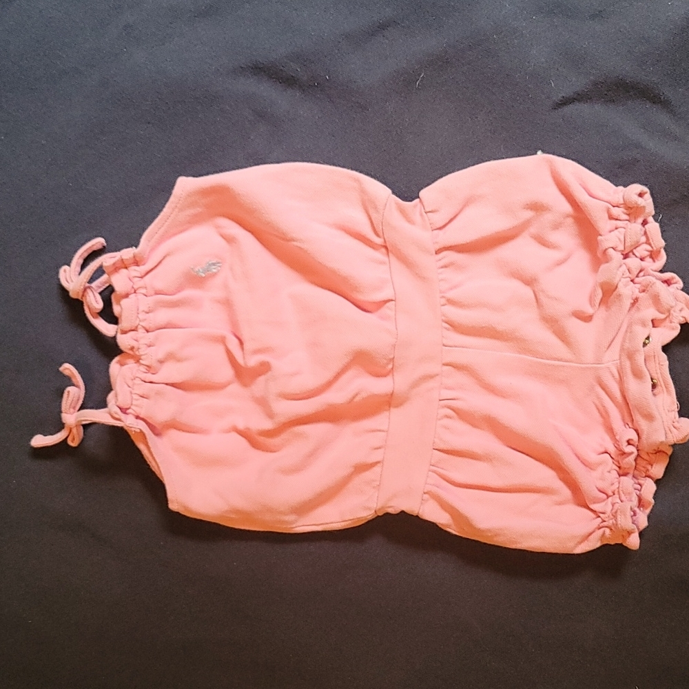 Ralph Lauren shorts onesie,  pink, size 6M